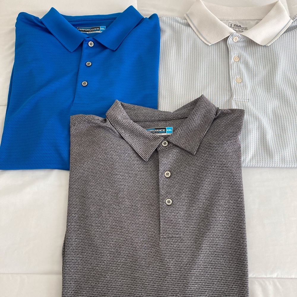 3-Men’s PGA golf shirts. Size XXL